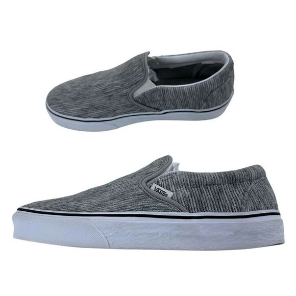 VANS Classic Slip-On Gray Textured Corduroy Sneakers Mens Size 7 Womens Size 8.5 main image 9